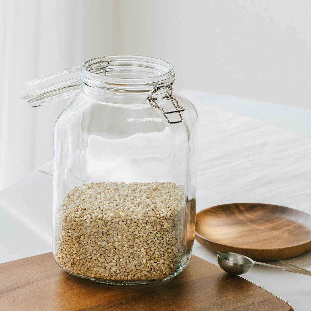 Airtight Glass Canister 106 Oz Lock Lid Storage Jar Coffee Beans Cereal Snacks Spices Dry Foods