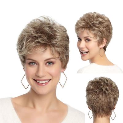 Modische Damen-Perücke mit vollem Pony, kurze Perücke, braune Perücke, Styling, coole Perücke