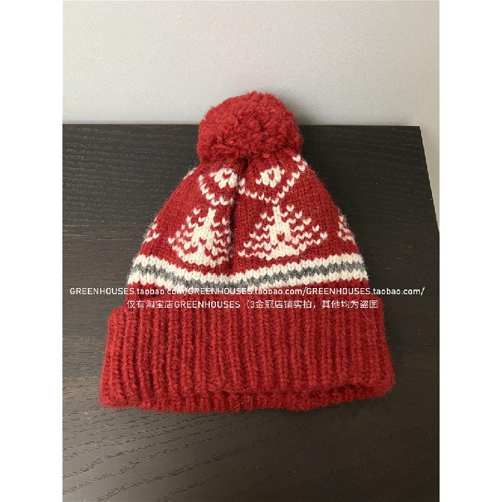 

Women s new winter woolen hat with ear protection, versatile knitted beanie, European and American style, cold-proof and warm Flexible червоний