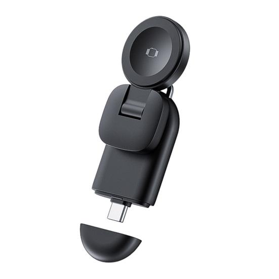 Mini Watch Wireless Charger for Apple Watch Series 270 Degrees Rotation Lightweight Portable Travel USB-C Smartwatch Charging Dock Stand