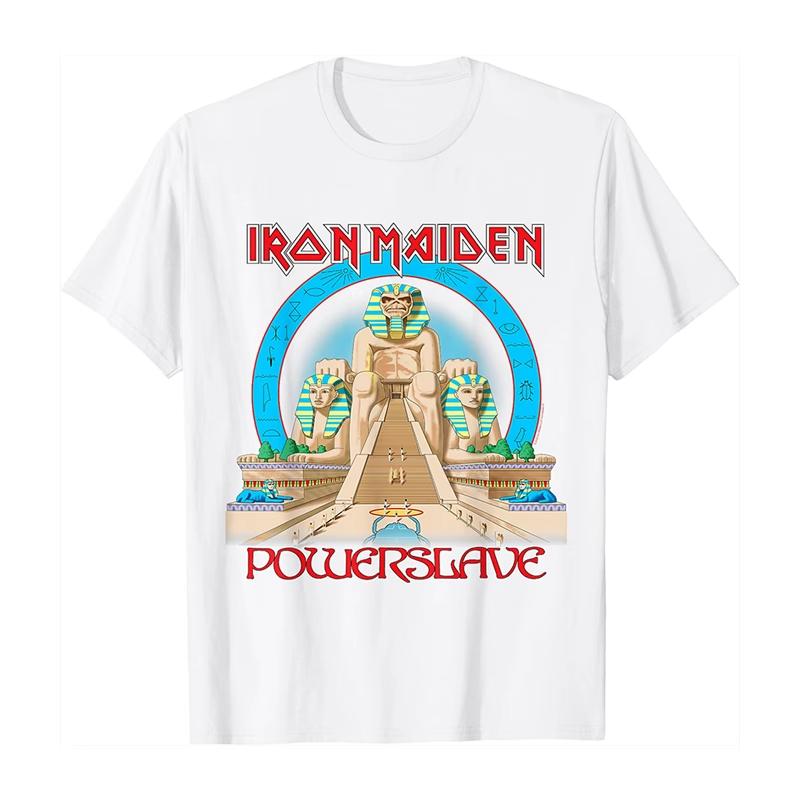 2025 Summer Popular Band Fer Maiden Iron Maiden Dark Rock Punk Loose Retro Short-sleeved T-shirt Women Clothing Graphic T Shirts
