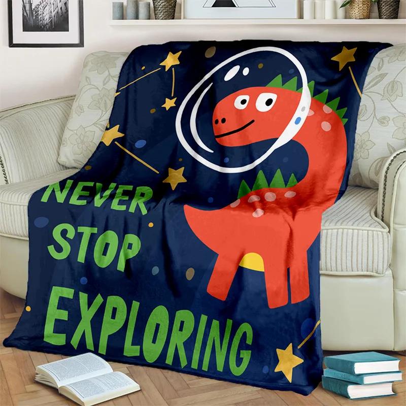 3D Dinosaur Space Cute Dino Children Cartoon HD Blanket,soft Throw Blanket for Home Bedroom Bed Sofa Picnic Office Cover Blanket