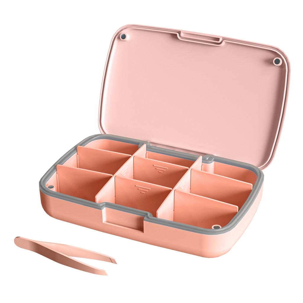 Magnetic Pill Organizer with 9 compartments - Adjustable and Waterproof Daily Suitcase for Travel Home and Office