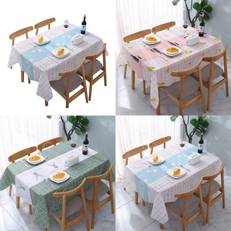 Elegant Waterproof Oilproof Tablecloth Cover Protector For Simple Home Dining Decor