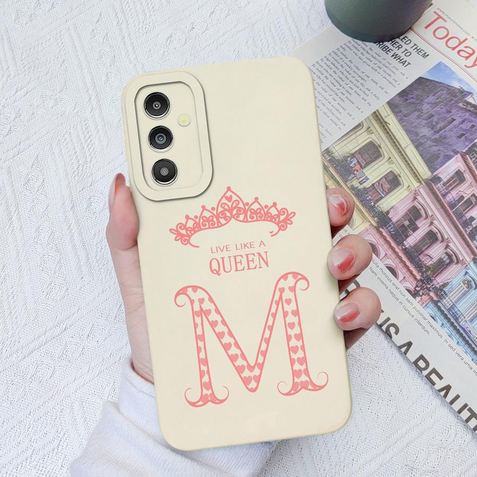 Case For Samsung Galaxy A02 A03S A13 A14 4G 5G A31 A51 A71 A24 Luxury Silicone Soft TPU Cover A-Z Letters For Samsung Galaxy A10S 20S Phone Bumper