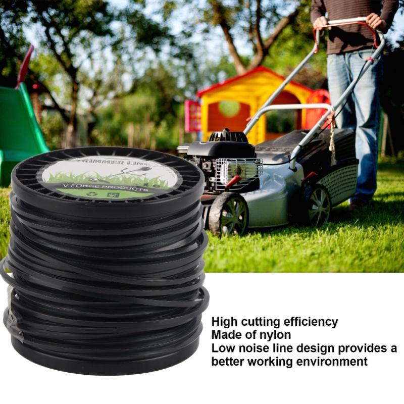3.3mm String Trimmer Line High Cutting Efficiency Low Noise Quadrate Black Trimmer Line For Most Lawn Mowers Farm 50m