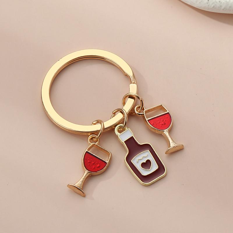 Enamel Beer  Beer Cup Red Wine Bar Souvenir Gift For Women Men Accessorie Car Hanging Jewelry Bag Charm