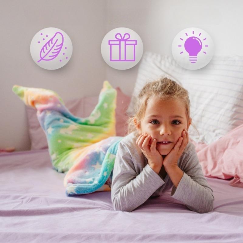 Universal Soft Mermaid Tail Blanket Beautiful Cozy Rainbow Mermaid Blanket Children Flannel Mermaid Sleeping Bag