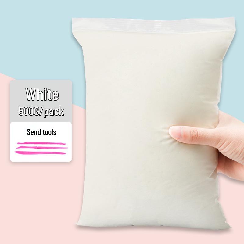 500g White Clay Play Dough for Children - DIY Craft Material for Kindergarten