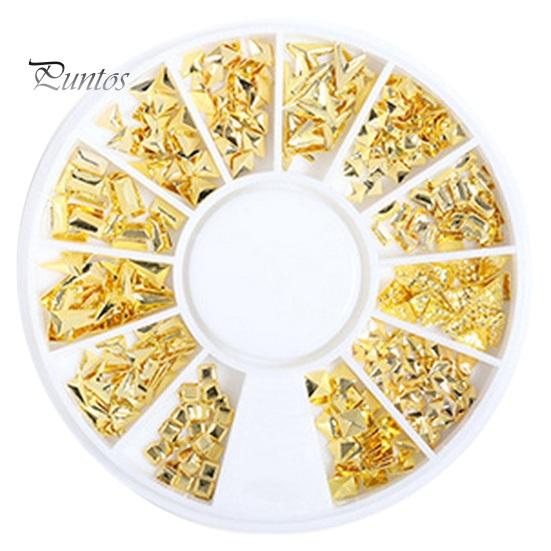 1 Box Nail Art Accessories 3D Metal Rivets Moon Star Shape DIY Manicure Reusable Nail Charm Jewelry Nail Art Manicure Accessories