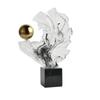 Resin Sculpture with Gilded Highlight Contemporary Decorative Statue Artistic