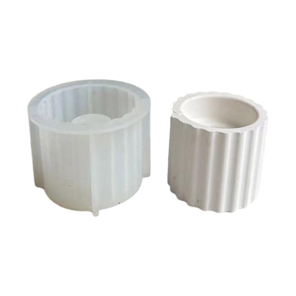 DIY Silikonová forma na svícen Ručně vyráběná pruhovaná glazura Kulatá forma na svícen pro čajové svíčky Voskový kelímek pro obřad požehnání