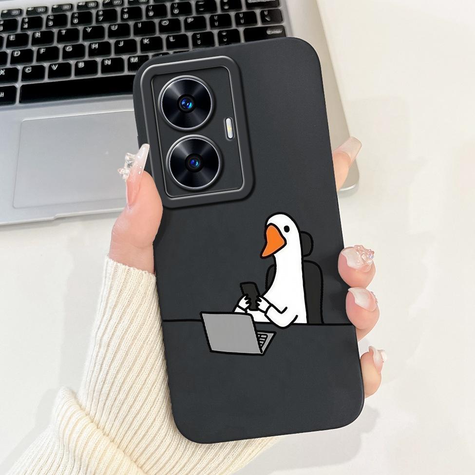 For Realme C55 Case RMX3710 Silicone Cute Cat Fashion Butterfly Flowers Love Painted Cover For Realme Narzo N55 Phone Case Funda