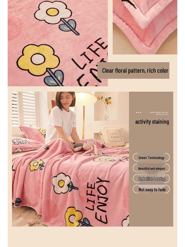 Dual-Use Flannel Throw & Bed Sheet: Thick, Warm, Winter & All-Season Blanket for Dorm or Home, Single/Double