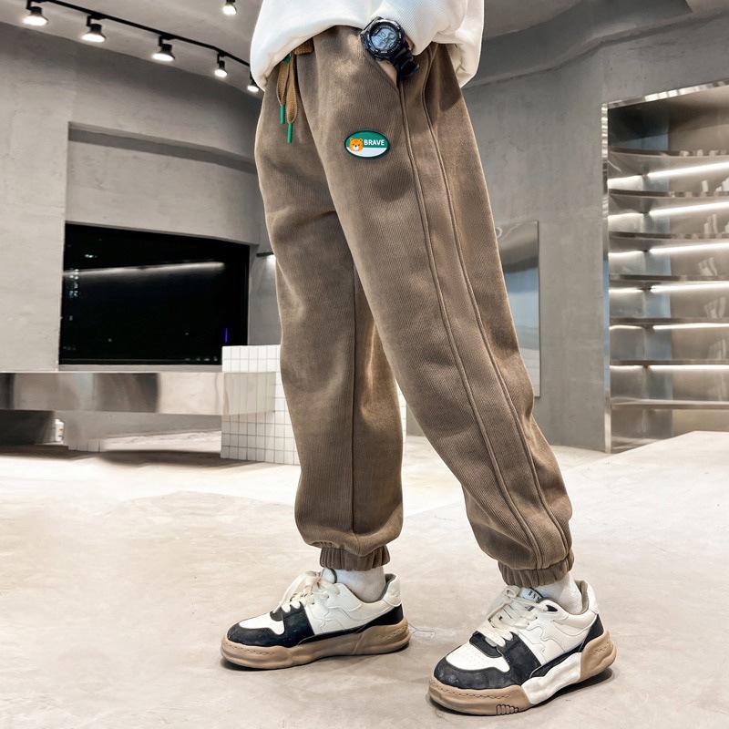Boys' Corduroy Autumn 2024 Korean-Style Casual Sweatpants