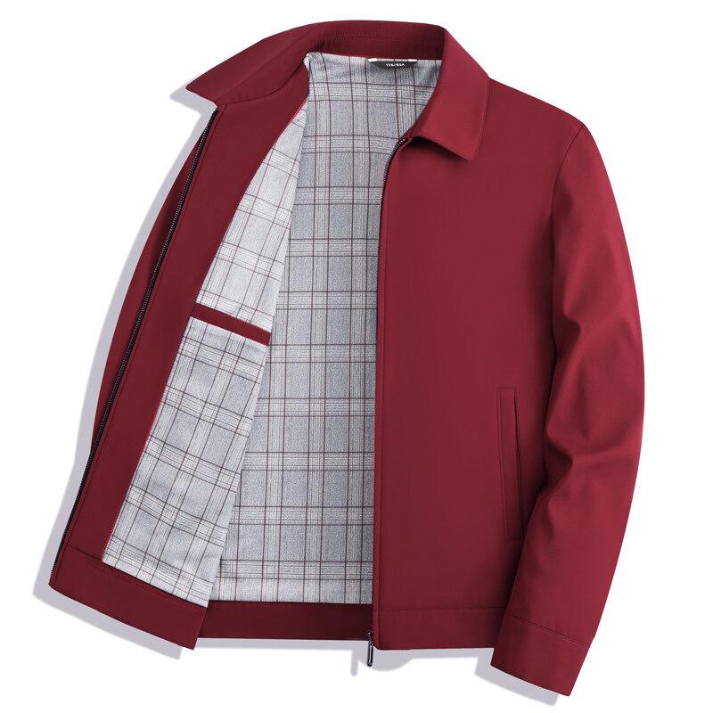 Popular Men's Spring Lapel Jacket for Middle-Aged & Elderly - Casual Dad's Coat for Civil Servants