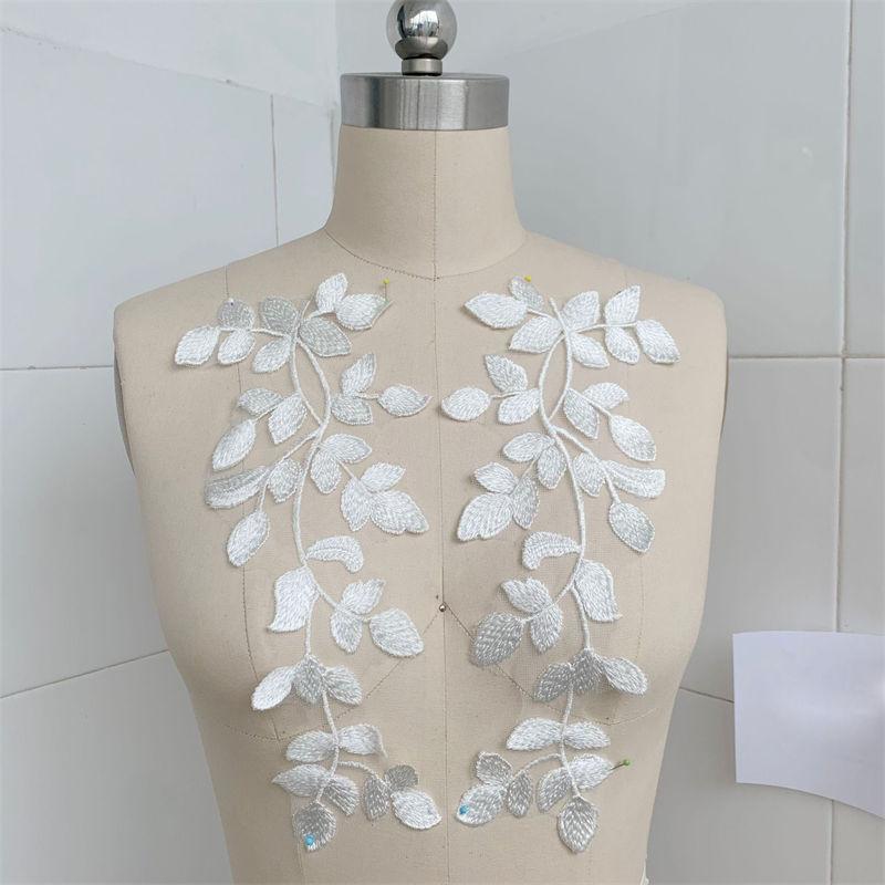 

Квітка Зелена Свіжа Зелена Прикраса Мереживні Наклейки Сукня Вишивка Мереживна Квітка Тканина Наклейка Мереживна Квітка 31cm*12cm бежевий