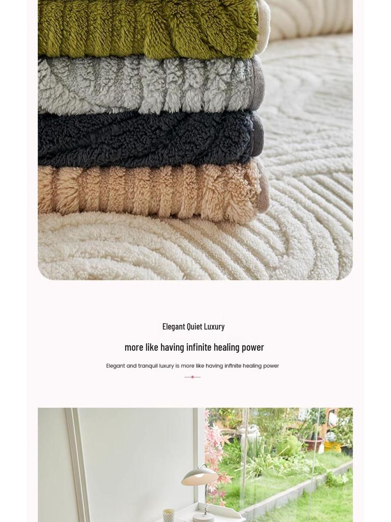 2024 Premium Non-Slip Plush Sofa Cushion Cover for Autumn/Winter