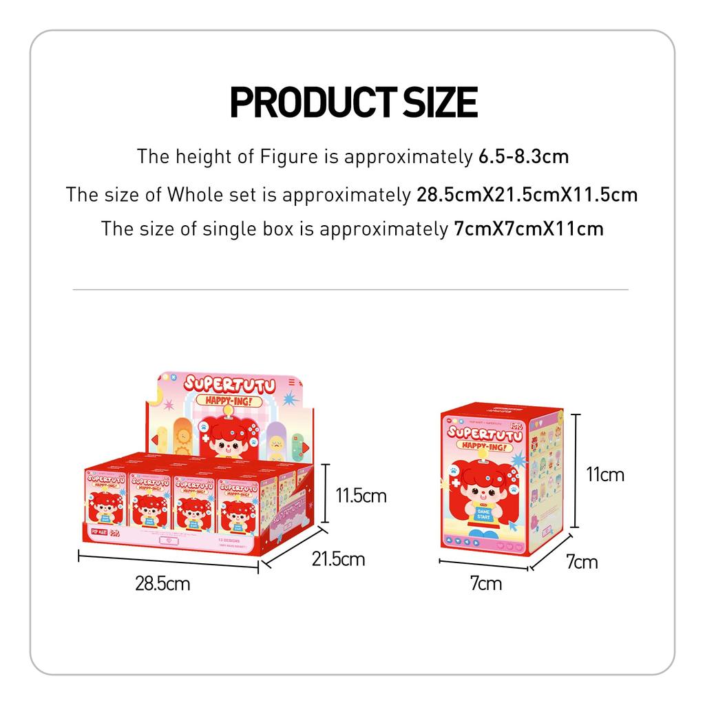 POP MART SUPERTUTU HAPPY-ING! Series Figures [Assorted Box of 12] Pop Mart Gachapon Blind Box Figures, Plastic Models, Premium Toys, Soft Vinyl Figure