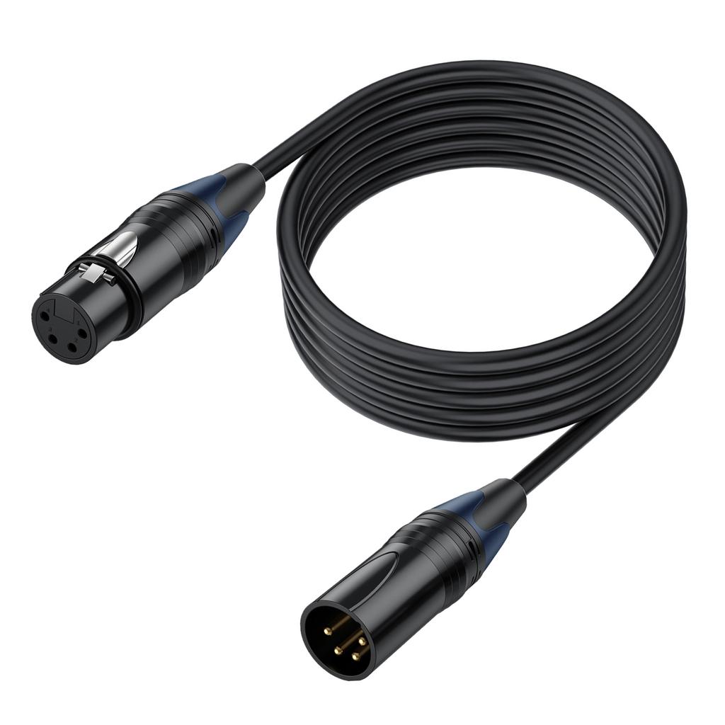 XLR4 Kabel Mikrofonkabel 4-polig Stecker auf Buchse Verlängerungskabel für Studio-Recorder Mikrofone Mischpulte LED-Licht