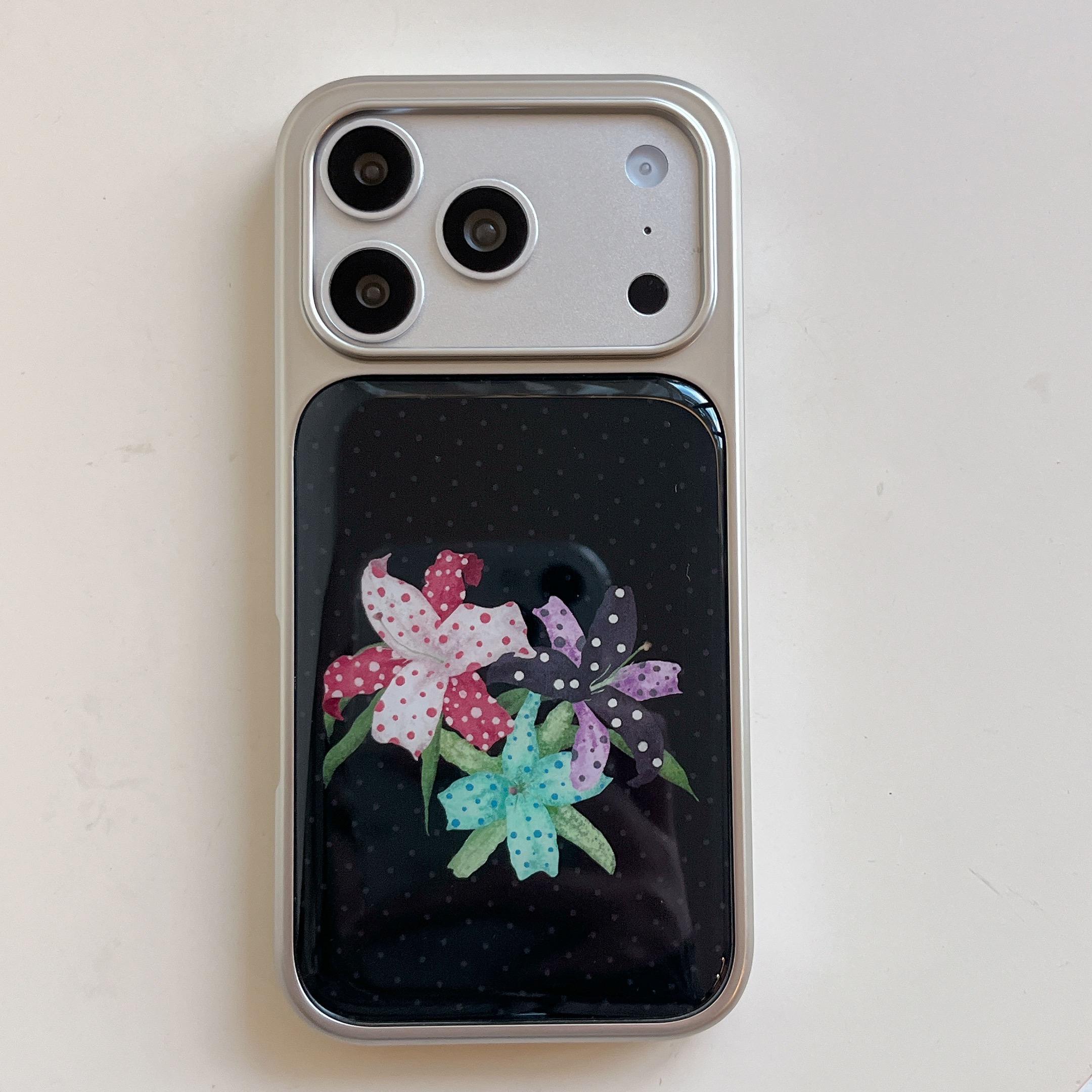 

Vibrant Black Polka Dot Flowers Phone Case for iPhone 17 16e 16 15 14 13 12 11 Air Pro Max X XR 8 7 Plus Luxury Clear Soft Cover iPhone 11