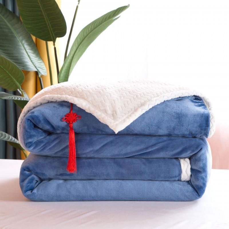 Double-Layer Thick Fleece Blanket Coral Velvet Throw Bed Office Sofa All Season Soft Warm