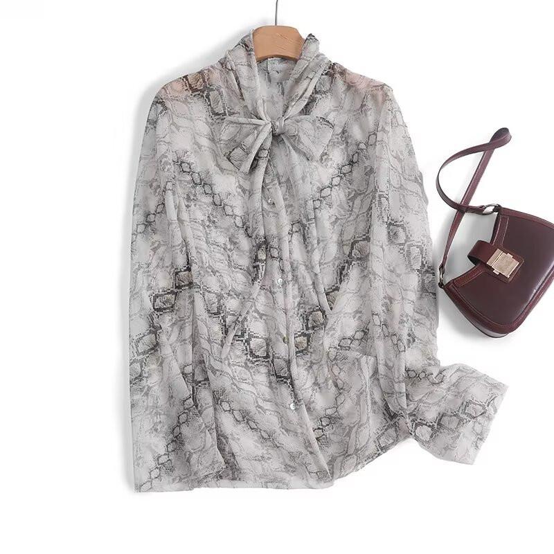 

Spring/Summer Women s Elegant See-Through Long Sleeve Blouse Large