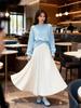 Fei Yuan Versatile Pleated Midi Skirt - Elegant Spring Style for Women