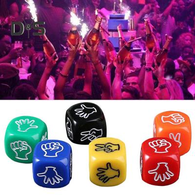 12Pcs 1CM Rock Paper Scissors Dice Finger Guessing Mini Dice Kids Adults Family Party 6 Sided Colorful Gaming Dice Portable Plastic Cube Toy Plastic