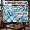 Neon Colorful Theme Throw Blanket Custom Name Text Personalized Blanket Soft Cozy Blanket for Home Sofa Bed