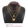 Women European Exaggerated Long Choker Oil Dripping Heart Butterfly Snake Element Jewelry Punk Hip Hop Layered Necklace
