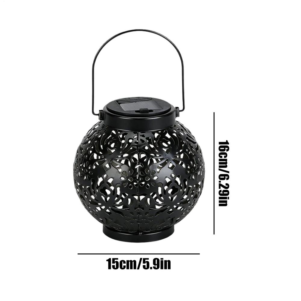 

Solar Lanterns Outdoor Waterproof Retro Metal Hollow Out Outside Lantern Yard Decorations for Yard Pathway Driveway Patio