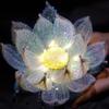 Handmade Flower Lamp Glowing Handheld Light Chinese Lantern Lotus Lantern  Kids Craft