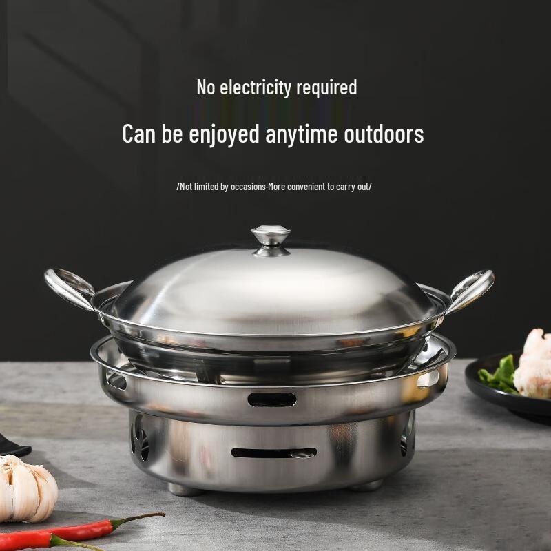 GOWKE Outdoor Windproof Alcohol Stove Hot Pot Set