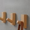 Walnut Wood Wall Hooks, Nordic Creative Entryway Coat Hooks, Punch-Free Solid Wood Hanging Hooks for Door Back Clothes Hanging