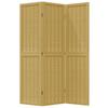 3 Panel Room Divider Brown Solid Paulownia Wood