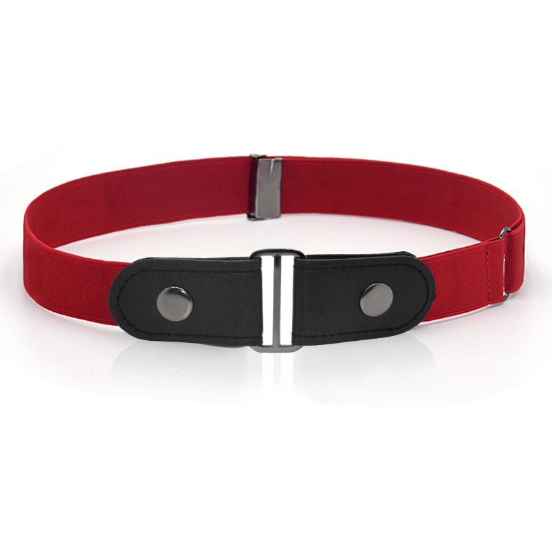 Leather Elastic Belt For Men And Women With Metal Buckle And Adjustable Fit