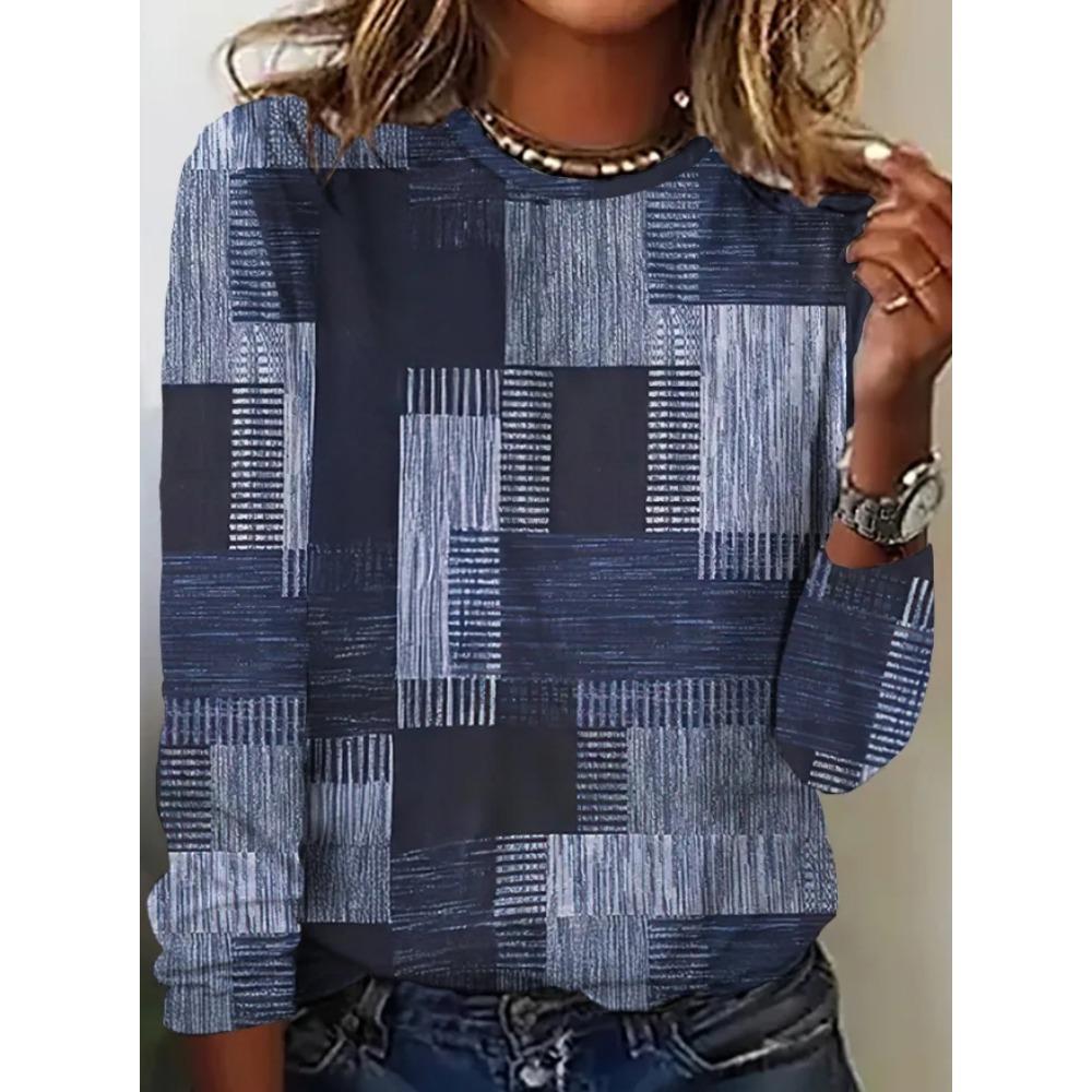 

Клетчатая футболка с принтом, удобная ткань для дома, женский топ 7XL