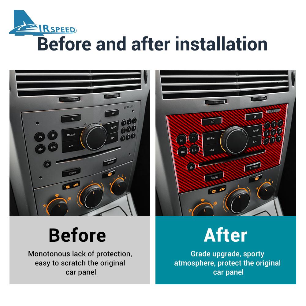 Real Soft Carbon Fiber Sticker For Vauxhall Opel Astra H MK5 2004 2005 2006 2007 2008 2009 2010 LHD RHD Car CD AC Frame Panel