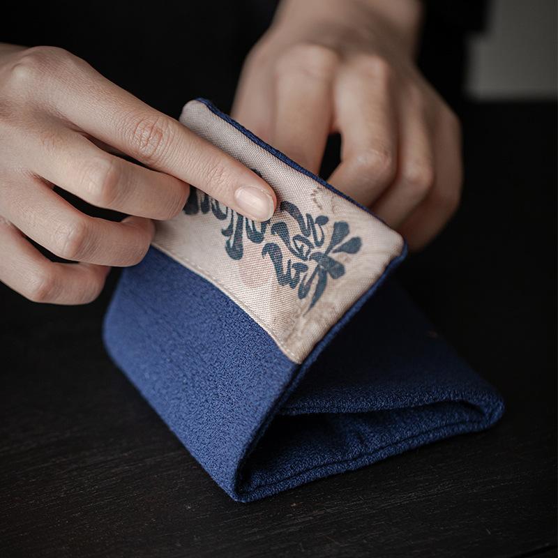 Traditional Chinese Cotton Linen Tea Towel Long Rectangular Tea Table Mat Kung Fu Tea Cloth for Gongfu Cha Ceremony Setup