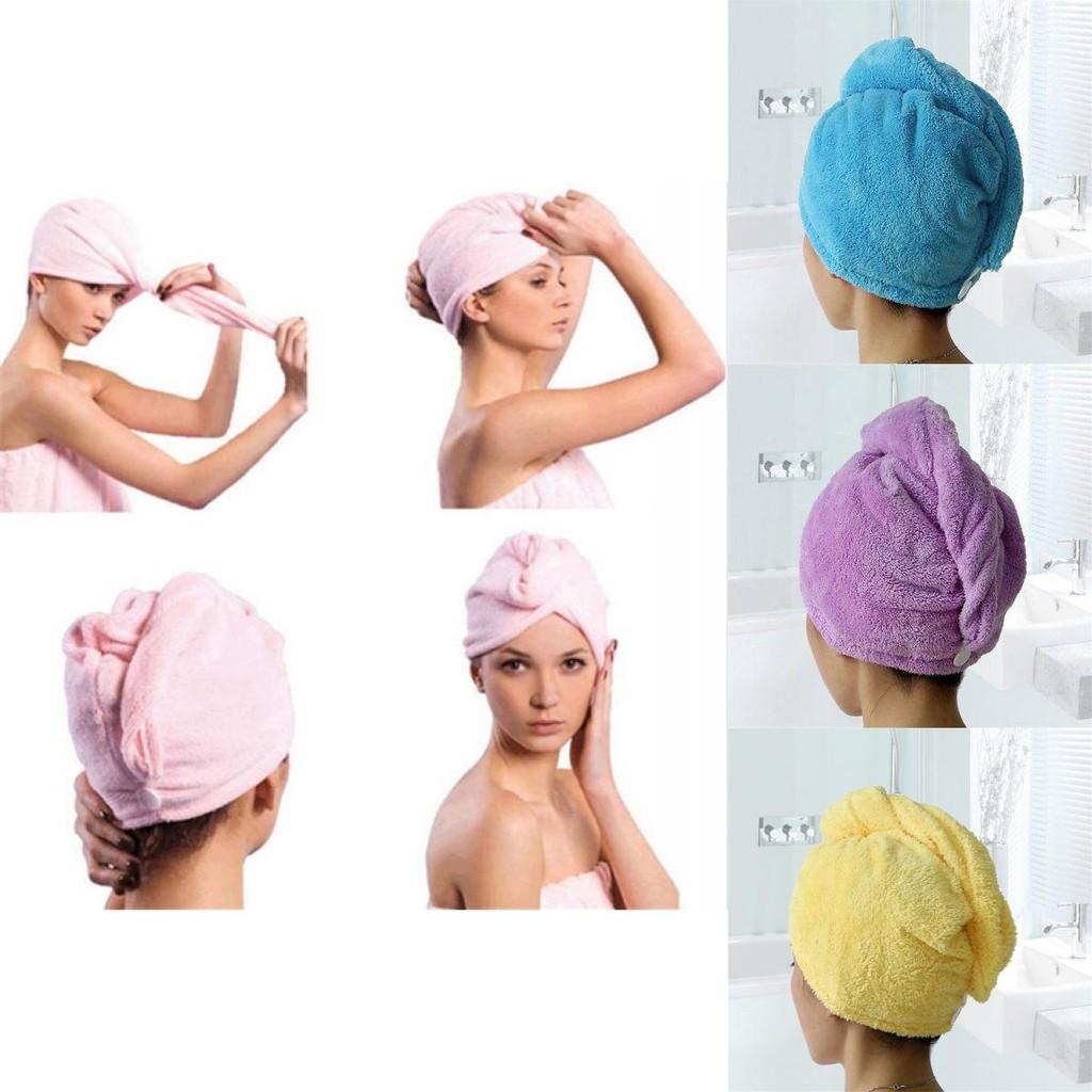Coral Fleece Hair Towel Cap For Women Fast Dry Absorbent Shower Head Wrap