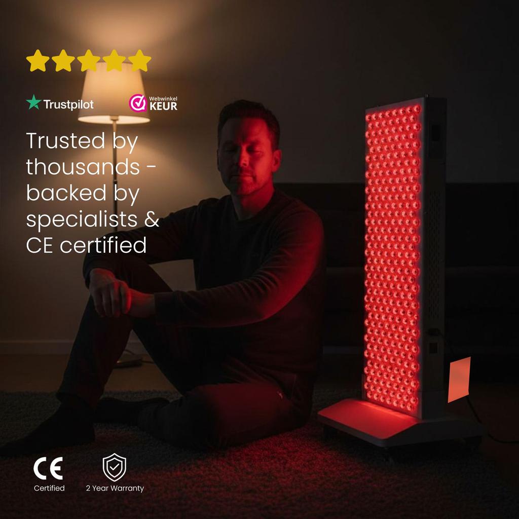 Mvolo Platinum Series 7000 – Infrared Light Therapy Panel – 7 Wavelengths – 1050W High-Power – Adjustable Brightness