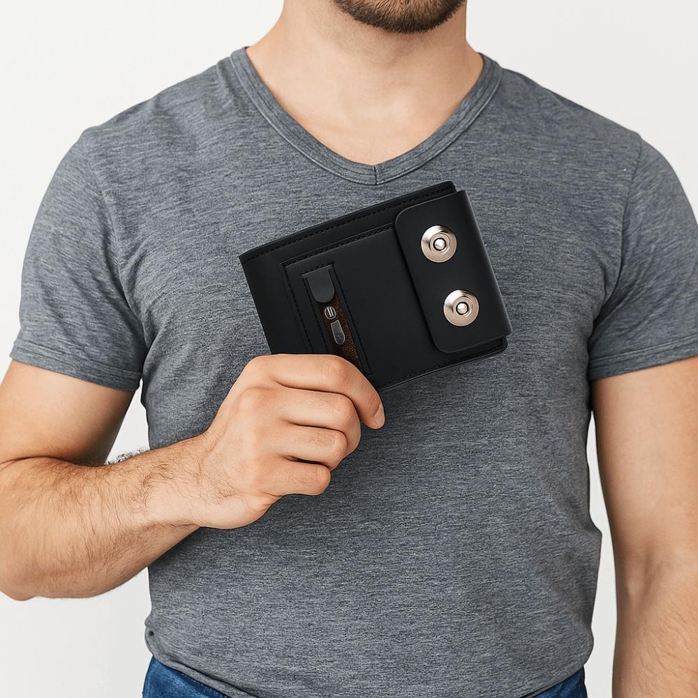 Magnetic Buckle Men's Wallet Anti-Theft Credit Card Holder Casual Short Card Bag  Daily Use