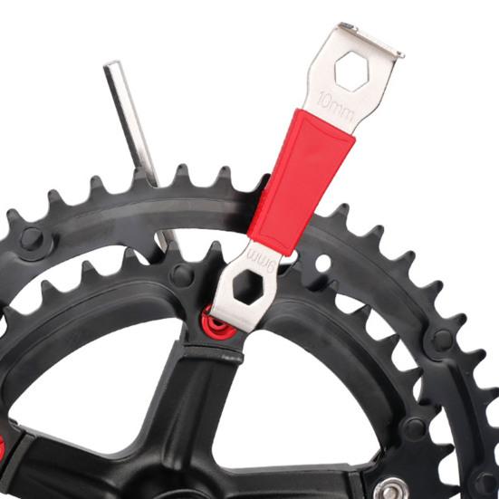 Sykkelkjedekrans Mutternøkkel MTB Road Terrengsykkel 9/10MM sekskantnøkkel Kjedering Boltnøkkel Fjerningsverktøy Sykkelreparasjonstilbehør