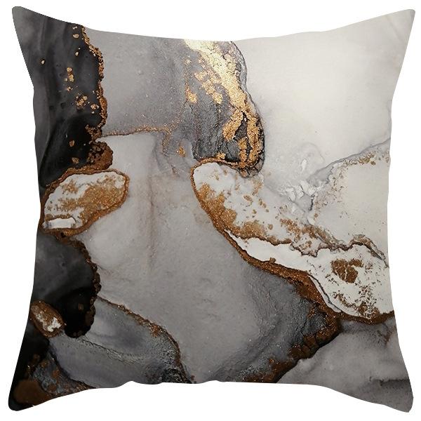 New Black and Gold Marble Peach Leather Velvet Pillowcase Modern Abstract Decorative Pillowcase Home Cushion Cover