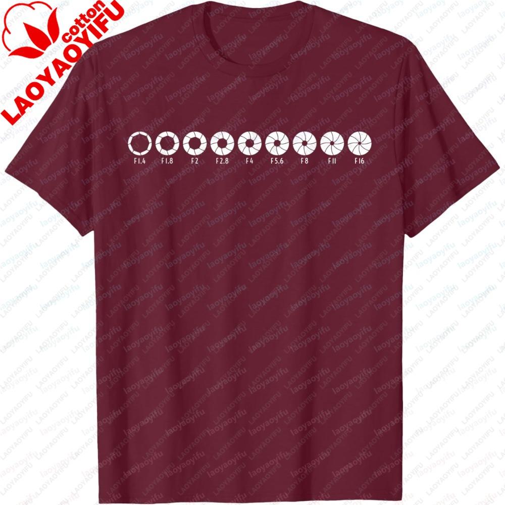 Unisex Summer Short Sleeve TShirt Fashion Camera Lens Size Print Tee Photography Aperture Design Photographer Casual Unisex Tops S