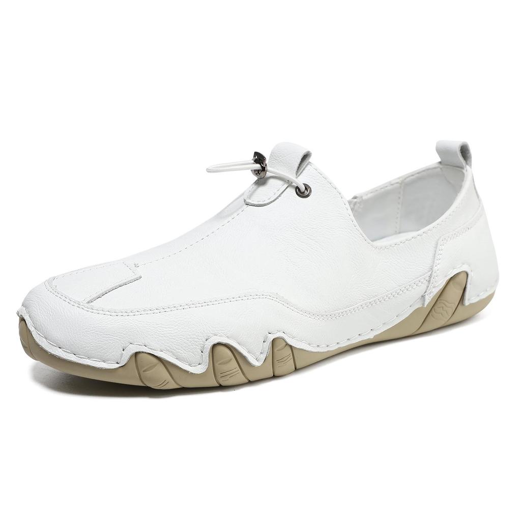 Cross-Border Octopus Plus Size Men's Genuine Leather Low-Top Casual Bean Shoes