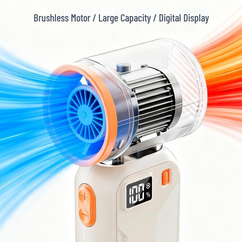 Compact Rechargeable Handheld Fan - High Speed, Ice Cool Breeze for Outdoor Use