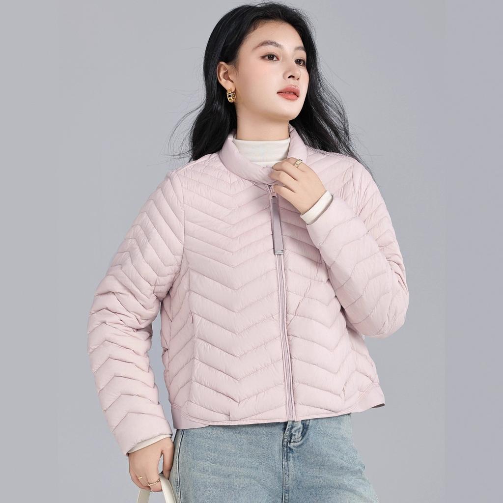 Autumn and winter new fashion temperament light stand-up collar down jacket women's short duck down loose casual jacket