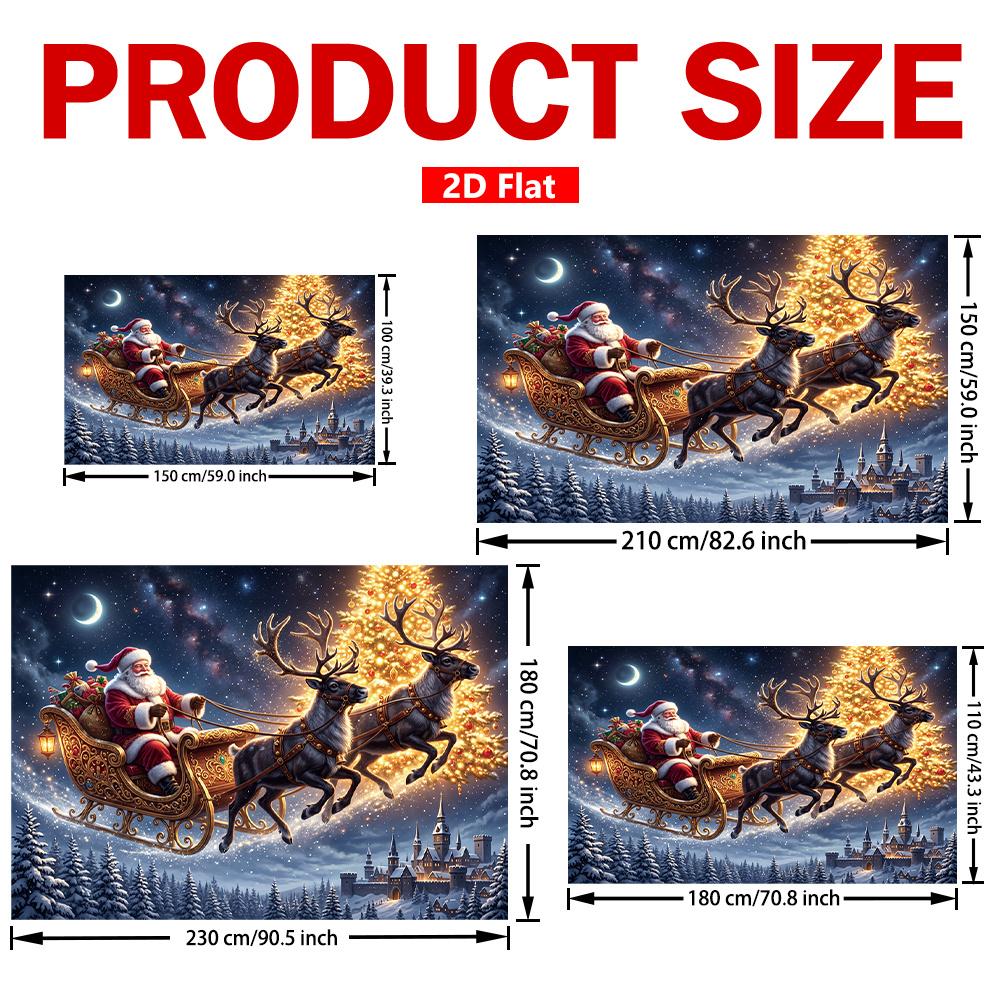 1Pcs Christmas Sleigh Reindeer Winter Scene Decoration Background Xmas Backdrop Decorations For Photo Studio Photo Booth Party